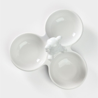 Менажница 3 ячейки Доляна «Мишка Отто», 20,5×10 см, цвет белый Менажница 3 ячейки Доляна «Мишка Отто», 20,5×10 см, цвет белый