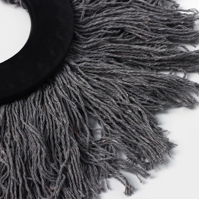 Насадка для швабры с отжимом - центрифугой, хлопок, 15,6&times;2 см, цвет серый
