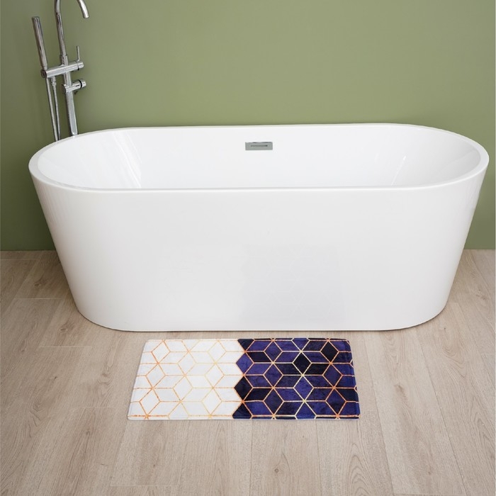 Набор ковриков для ванной и туалета Доляна «Геометрия», 2 шт: 40×45, 45×75 см Набор ковриков для ванной и туалета Доляна «Геометрия», 2 шт: 40×45, 45×75 см