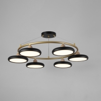 Люстра "Моника" 6хLED 144Вт 3000-6000К черно-золотой 78х78х100 см