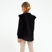 Рубашка для девочки MINAKU: Cotton collection, цвет чёрный, рост 110 см Рубашка для девочки MINAKU: Cotton collection, цвет чёрный, рост 110 см