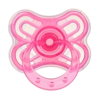 Соска - пустышка силиконовая классическая, от 6 мес., с колпачком + держатель &laquo;Мишка&raquo;, цвет розовый