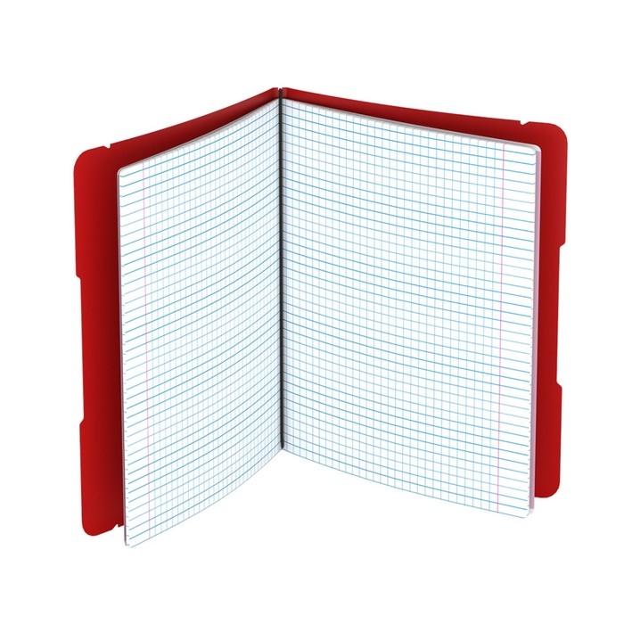Тетрадь 48 листов в клетку, ErichKrause FolderBook, съёмная пластиковая обложка, на резинке, блок офсет 100% белизна, красная