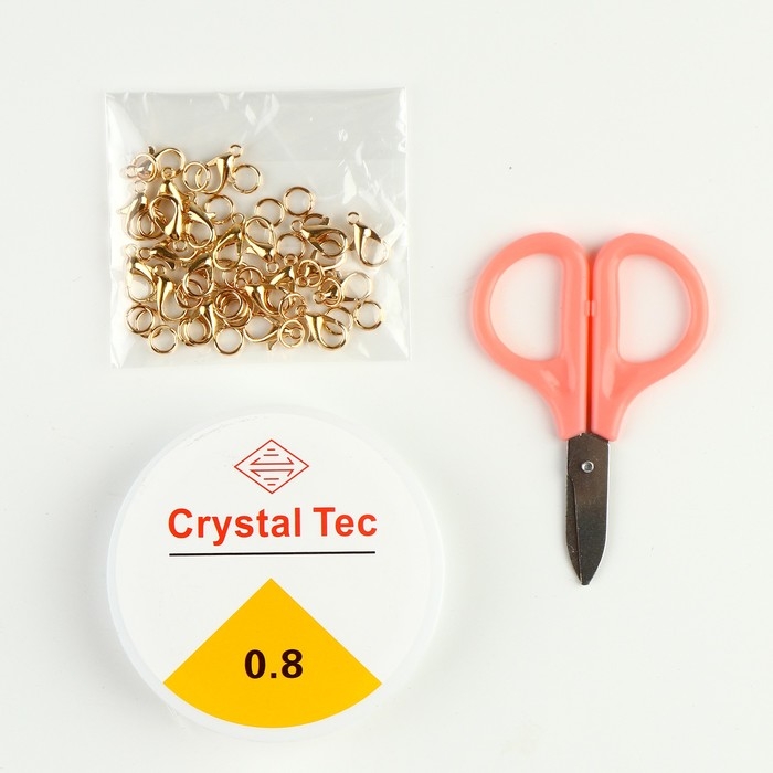 Набор для создания украшений, набор 24 цвета,1 шт. &mdash; 3 мм, 400 букв, леска, фурнитура, ножницы