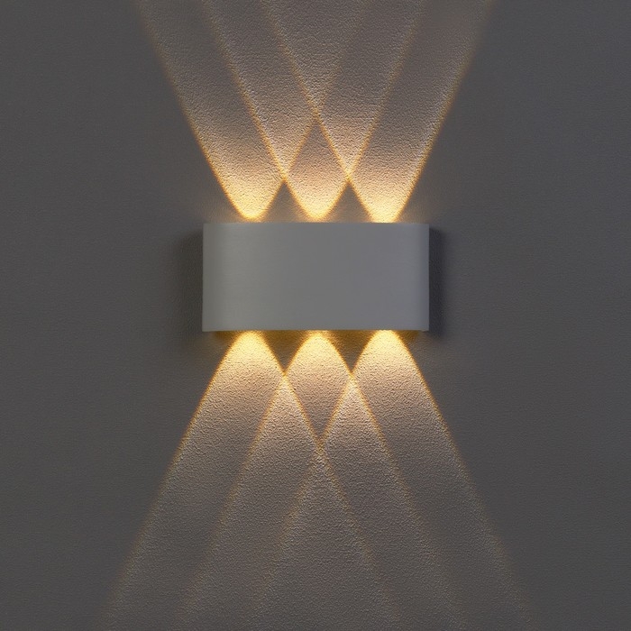 Светильник фасадный &laquo;Полусфера&raquo;, FSD-003, 6Вт, 3000К, 3 луча, IP65, 220 В, металл, белый