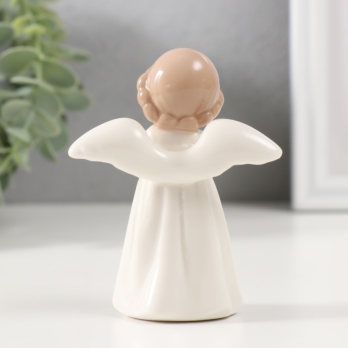 Сувенир керамика "Малышка-ангел в белом платье"9х6,5х4 см