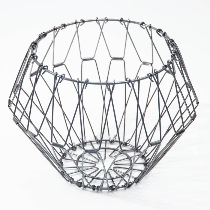 Фруктовница Доляна, раскладная, 29&times;29&times;4,5 см, цвет графит