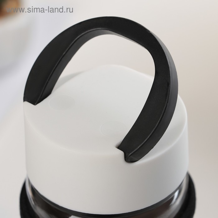 Бутылка для воды стеклянная с ручкой в чехле &laquo;Кит&raquo;, 500 мл, h=23,5 см, рисунок МИКС