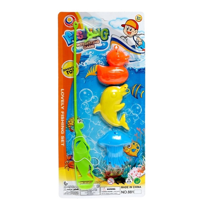 Рыбалка «Маленькие рыбки», 1 удочка, 3 рыбки, МИКС Рыбалка «Маленькие рыбки», 1 удочка, 3 рыбки, МИКС