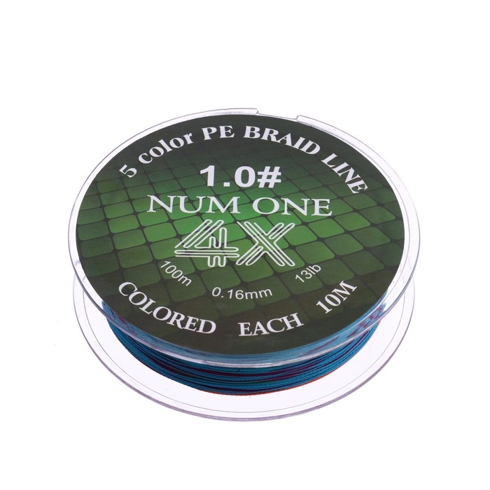 Шнур Ryobi NUM ONE PE4X, диаметр 0.165 мм, тест 5.9 кг, 100 м, Multi Colour Шнур Ryobi NUM ONE PE4X, диаметр 0.165 мм, тест 5.9 кг, 100 м, Multi Colour