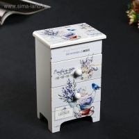 Шкатулка дерево 2 ящика "Синяя птица и лаванда" 18,5х11,7х7,5 см Шкатулка дерево 2 ящика "Синяя птица и лаванда" 18,5х11,7х7,5 см