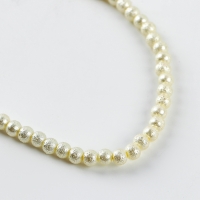 Бусины из стекла, набор 140 шт., размер 1 шт. &mdash; 6 мм, цвет белый