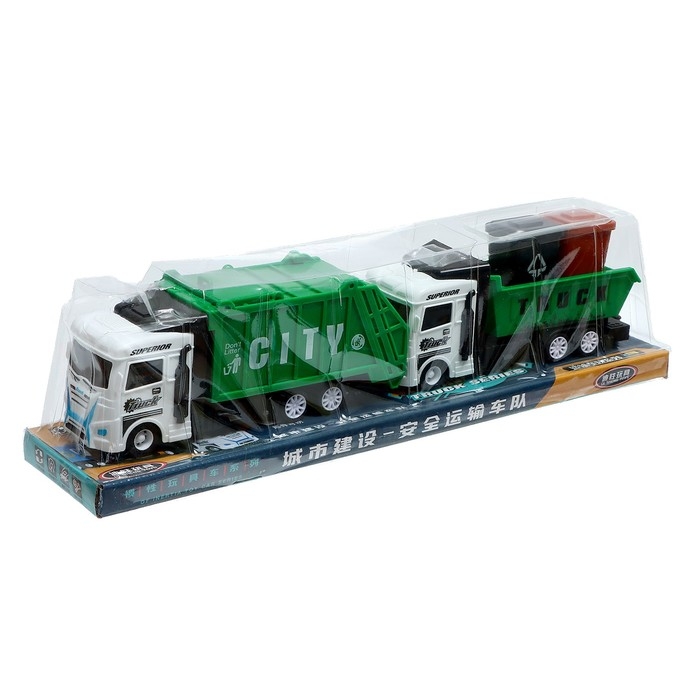 Набор грузовиков &laquo;Мусоровоз&raquo;, инерция, 2 машины, баки