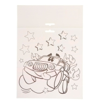 Аппликация стикерами форменная &laquo;Пожарная машина&raquo;, набор для творчества, стикерная мозаика