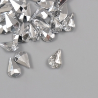 Декор для творчества пластик "Стразы капля. Серебро" набор 100 шт 0,8х1,3 см Декор для творчества пластик "Стразы капля. Серебро" набор 100 шт 0,8х1,3 см