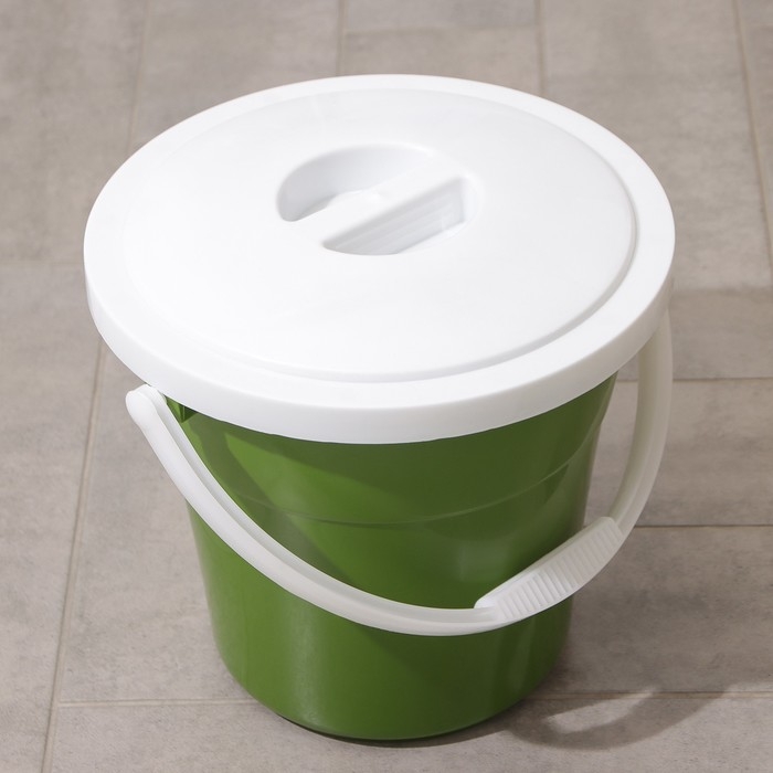 Ведро пищевое с крышкой &laquo;Евро&raquo;, 12 л, особопрочное, цвет МИКС