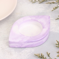 Подсвечник "Глаз. Мрамор"  из гипса, 14,5х9,5х2см,мрамор с фиолетовыми полосками