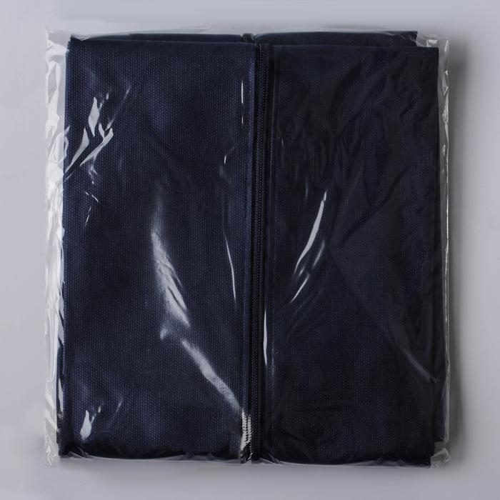 Чехол для одежды с окном, 60&times;120 см, спанбонд, цвет синий