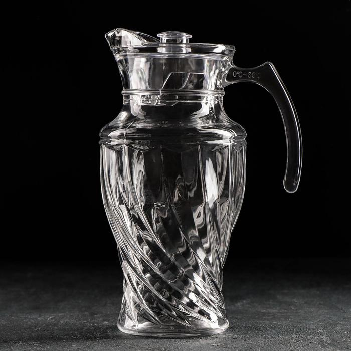 Кувшин для воды стеклянный «Вихрь», 1,6 л, 12×25,5 см Кувшин для воды стеклянный «Вихрь», 1,6 л, 12×25,5 см