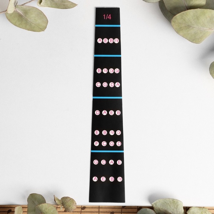 Обучающая наклейка с нотами на гриф скрипки 1/4 Обучающая наклейка с нотами на гриф скрипки 1/4