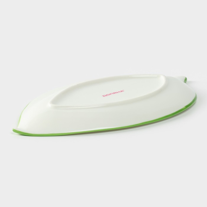 Блюдо фарфоровое Доляна &laquo;Зелёный сад&raquo;, 22,5&times;12&times;1,7 см, цвет белый