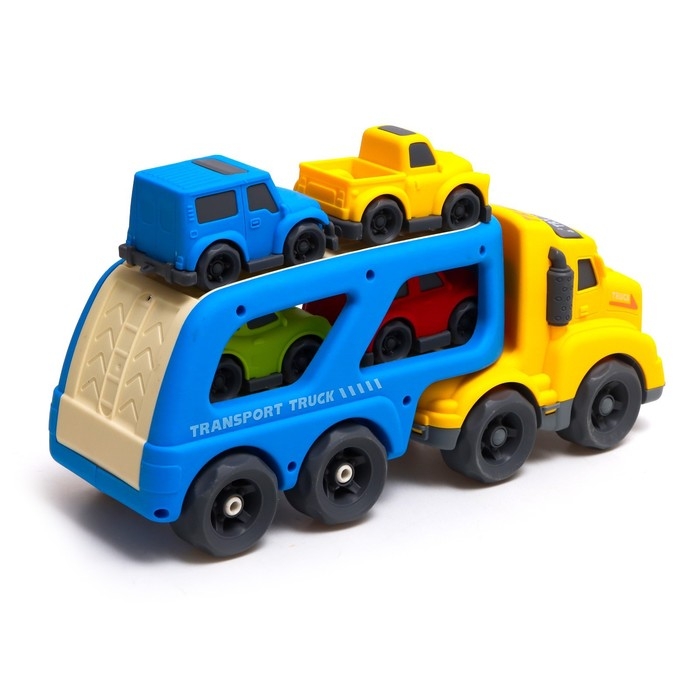 Грузовик инерционный TRUCK, с 4 машинками, световые и звуковые эффекты Грузовик инерционный TRUCK, с 4 машинками, световые и звуковые эффекты