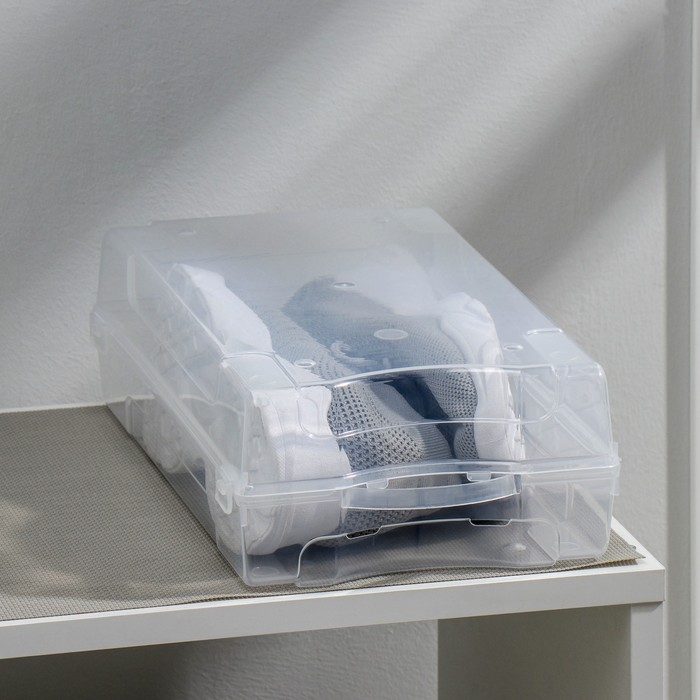 Короб для хранения обуви &laquo;Реноме&raquo;, 32&times;19&times;10,5 см, цвет прозрачный