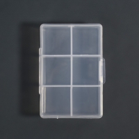 Органайзер для декора, 6 ячеек, 9 × 6 × 2 см, цвет прозрачный Органайзер для декора, 6 ячеек, 9 × 6 × 2 см, цвет прозрачный