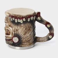 Кружка из нержавеющей стали &laquo;Череп&raquo;, 400 мл, цвет бежевый