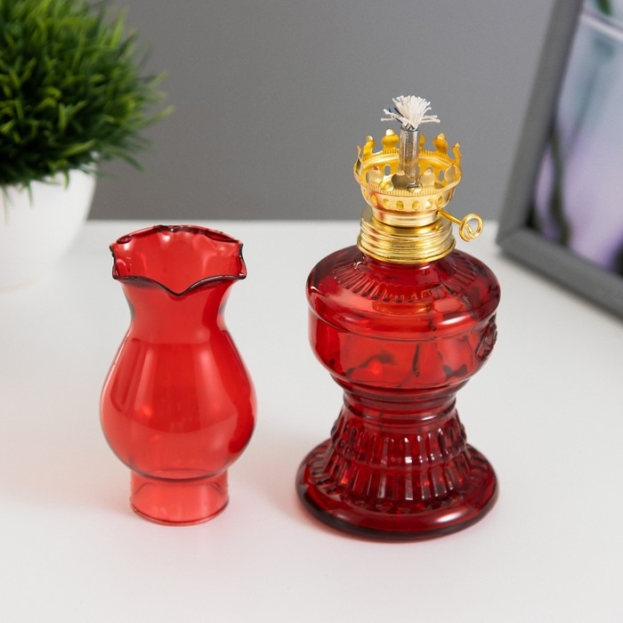 Керосиновая лампа красный 6х6х20 см RISALUX Керосиновая лампа красный 6х6х20 см RISALUX