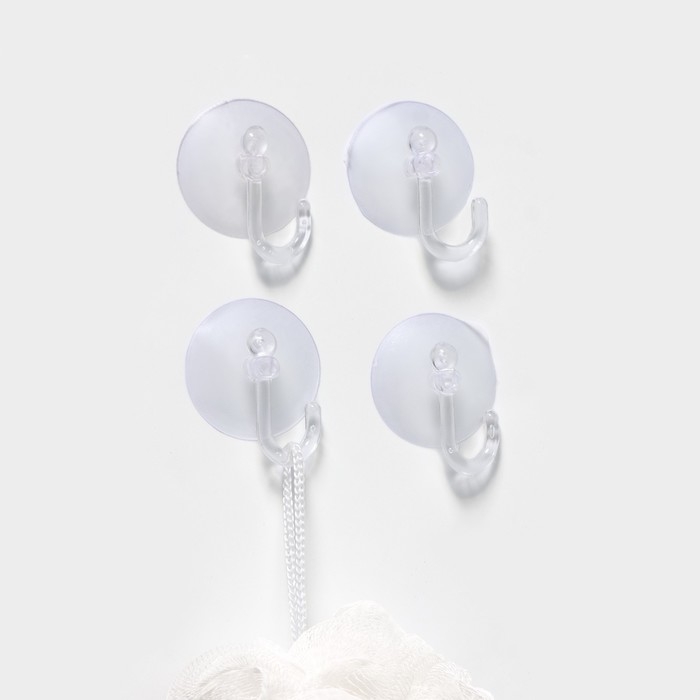 Крючки на вакуумной присоске Доляна &laquo;Классика&raquo;, 4 шт