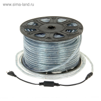 Световой шнур Luazon Lighting 11 мм, IP65, 100 м, 24 LED/м, 220 В, 2W, постоянное свечение, свечение тёплое белое