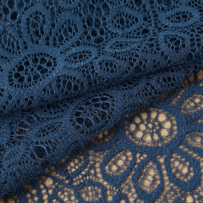 Кружевная эластичная ткань, 190 мм &times; 2,7 &plusmn; 0,5 м, цвет синий