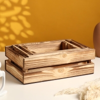 Набор ящиков деревянных "3 в 1" (30,5х18,5х10; 26х16х9,5; 21х13х9) см обожженный