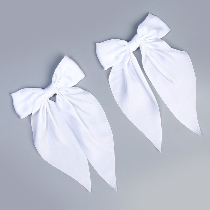 Карнавальный набор белых бантов на заколке, 2 штуки
