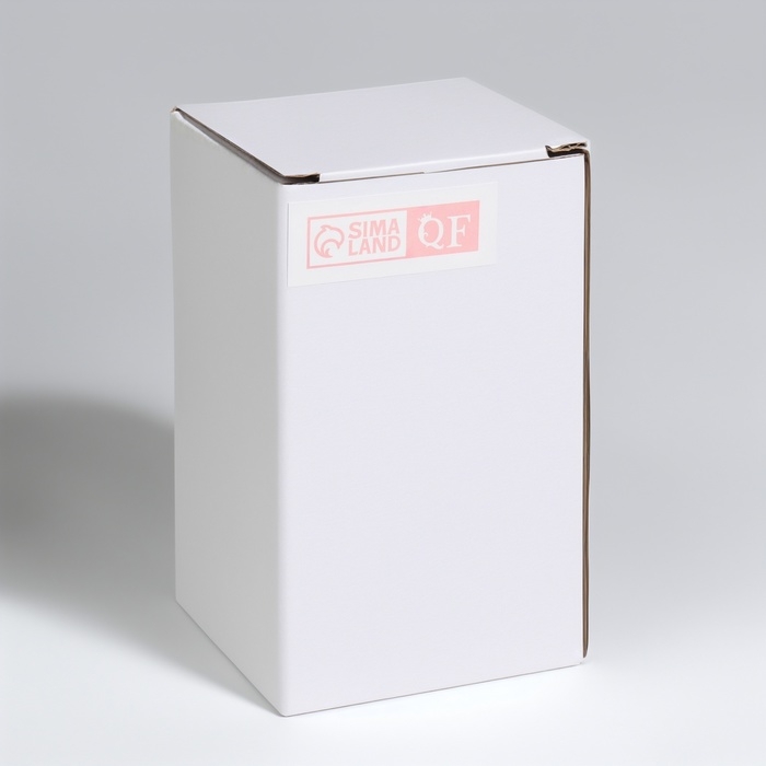 Органайзер для хранения ватных палочек &laquo;BAMBOO&raquo;, с крышкой, 10 &times; 6 &times; 6 см, в картонной коробке, цвет прозрачный/коричневый