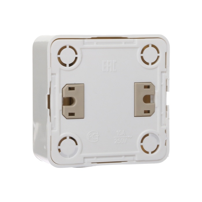 Выключатель Luazon Lighting "Лига", 10 А, 2 клавиши, накладной, белый