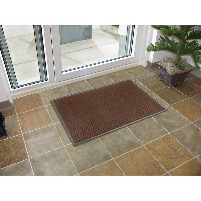 Коврик придверный влаговпитывающий, ребристый, &laquo;Стандарт&raquo;, 80&times;120 см, цвет коричневый