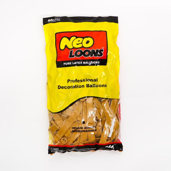 Шар для твистинга латексный 350", перламутровый, набор 100 шт., цвет золото