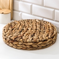 Корзинка для подачи Доляна &laquo;Камыш&raquo;, d=32 см, из соломы