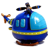 Шар фольгированный 32" &laquo;Большой вертолёт&raquo;, синий