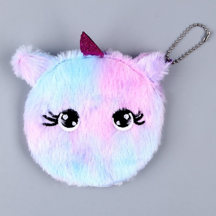 Детский кошелёк из плюша &laquo;Котики и единороги&raquo;, 11х11см, микс