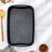 Противень, 33,5×22×5,5 см, антипригарное покрытие, цвет тёмный мрамор Противень, 33,5×22×5,5 см, антипригарное покрытие, цвет тёмный мрамор