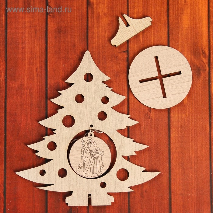 Сувенир &laquo;Елочка с дедом Морозом&raquo; на подставке