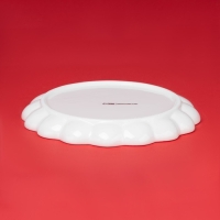 Тарелка новогодняя Доляна &laquo;Сани Деда Мороза&raquo;, d=20 см, керамика, цвет белый