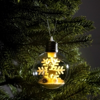 Ёлочный шар «Снежный пейзаж», батарейки, 1 LED, свечение тёплое белое Ёлочный шар «Снежный пейзаж», батарейки, 1 LED, свечение тёплое белое