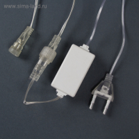 Гирлянда &laquo;Сосульки&raquo; 2.4 &times; 0.2 м, IP44, прозрачная нить, 96 LED, свечение белое с эффектом стекания, 12 В