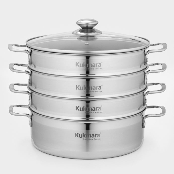 Мантоварка-пароварка, 4 л, d=26 см, 3 секции, стеклянная крышка Мантоварка-пароварка, 4 л, d=26 см, 3 секции, стеклянная крышка