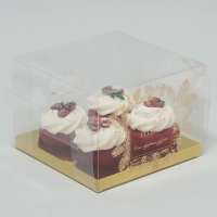 Коробка для капкейка &laquo;Верь в мечту&raquo;, золото, 16 х 16 х 11.5 см, Новый год