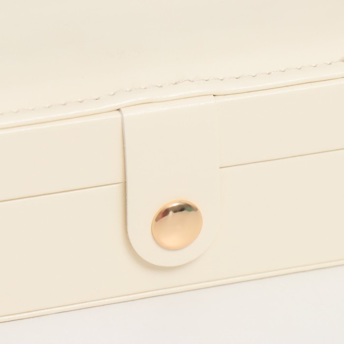 Шкатулка кожзам для украшений "Идилия. Квадратная" белый 5х12х12 см